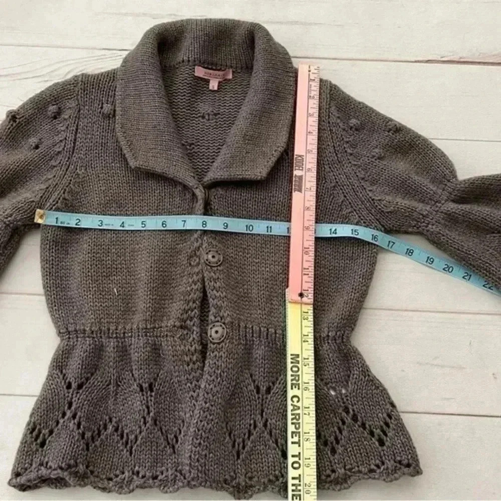 HEKLA & Co Made in Italy Womens Gray Wool Blend Cardigan wrap Sweater Si… - Picture 11 of 13